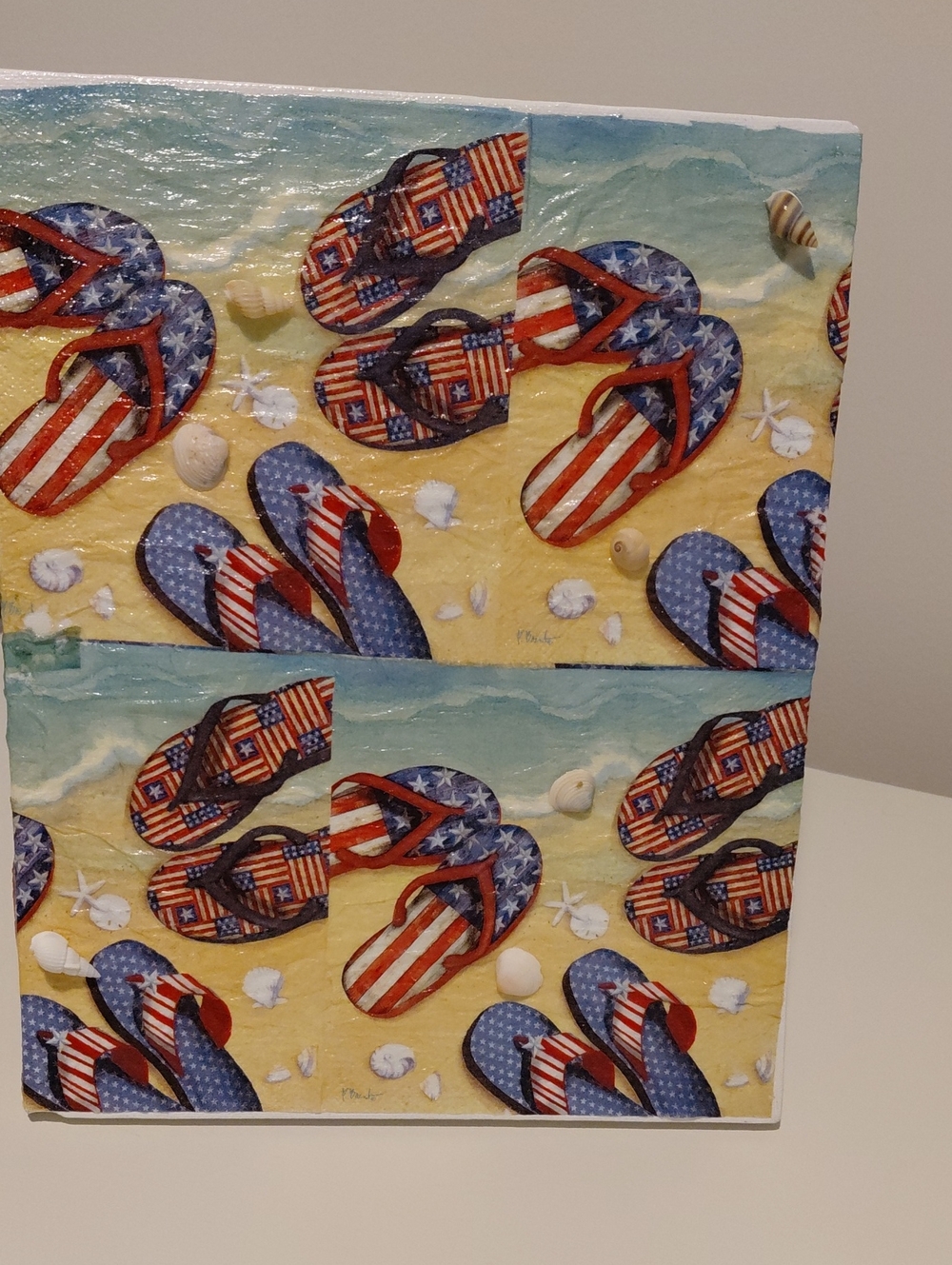 Decoupaged Flip Flops Canvas